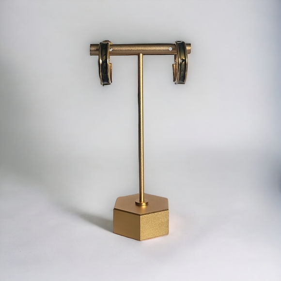 VTG Green Tortoise Enameled Hoop Clip-On Earrings - Picture 5 of 5